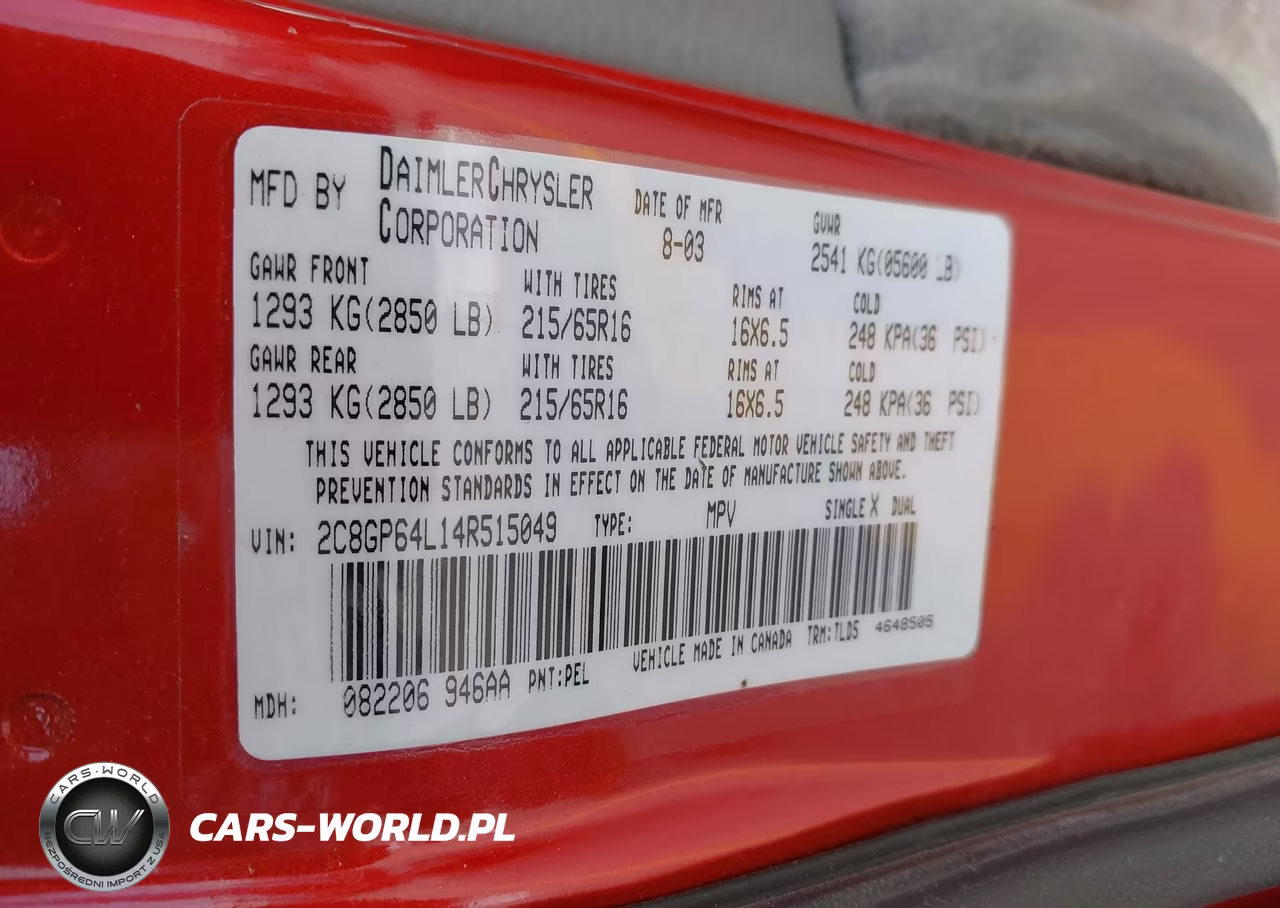 2004 Chrysler Town & Country Limited VIN:2C8GP64L14R515049 - 9