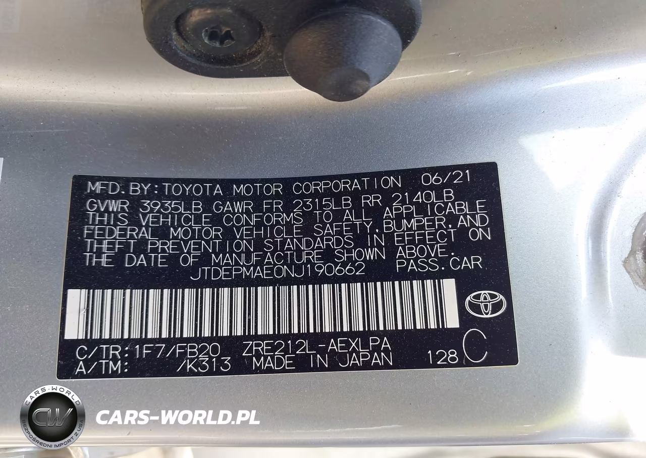 2022 Toyota Corolla Le VIN:JTDEPMAE0NJ190662 - 9