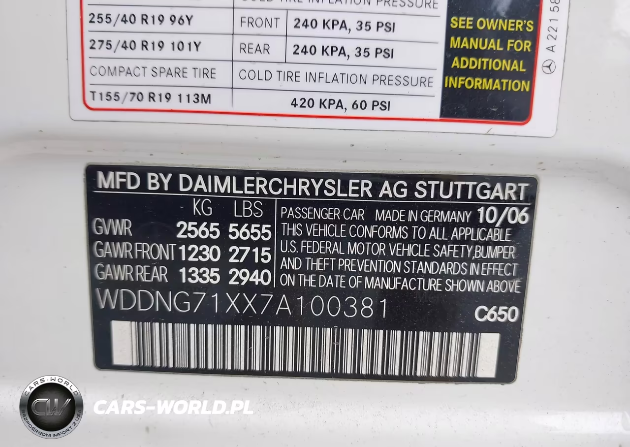 2007 Mercedes-Benz S 550 VIN:WDDNG71XX7A100381 - 9