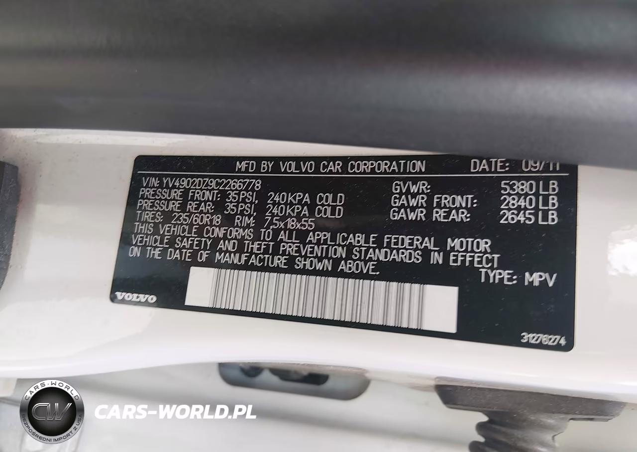 2012 Volvo Xc60 T6 Premier Plus VIN:YV4902DZ9C2266778 - 9