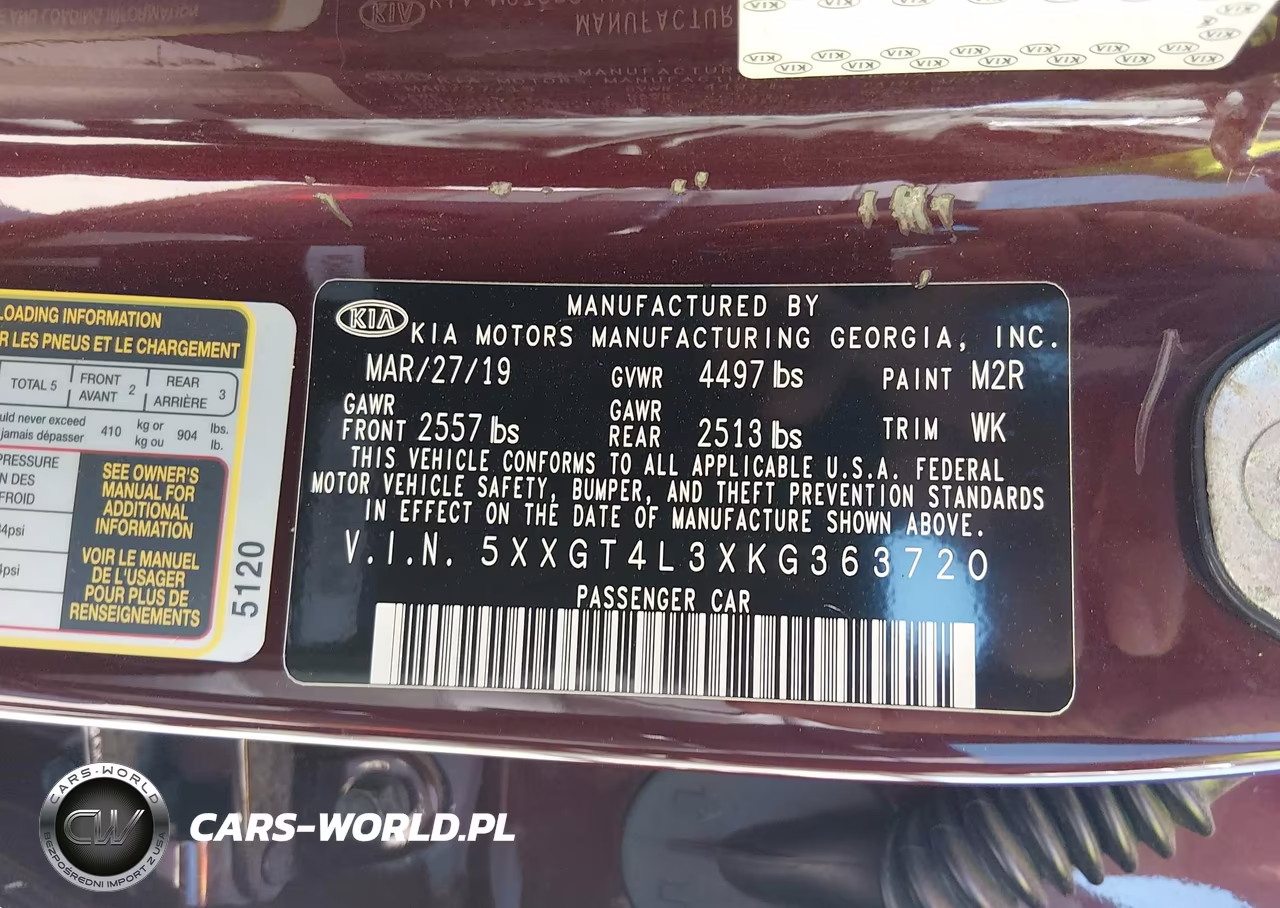 2019 Kia Optima Lx VIN:5XXGT4L3XKG363720 - 9