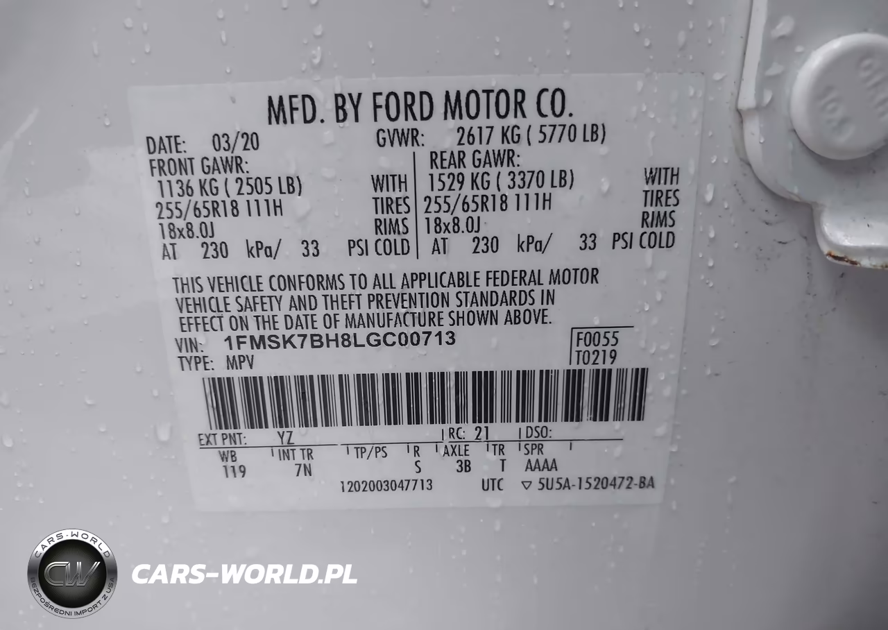 2020 Ford Explorer VIN:1FMSK7BH8LGC00713 - 9