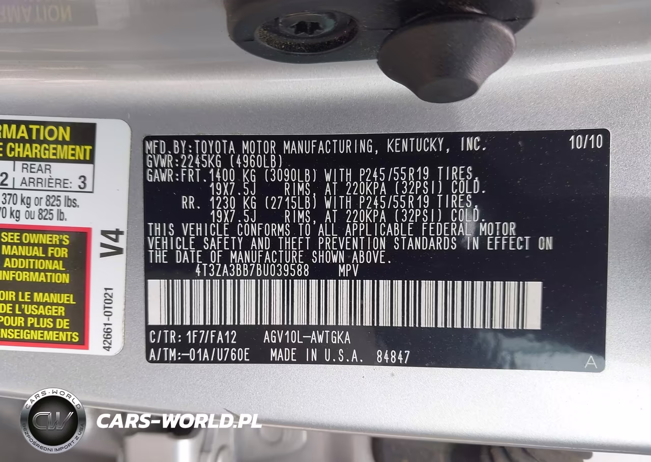 2011 Toyota Venza VIN:4T3ZA3BB7BU039588 - 9