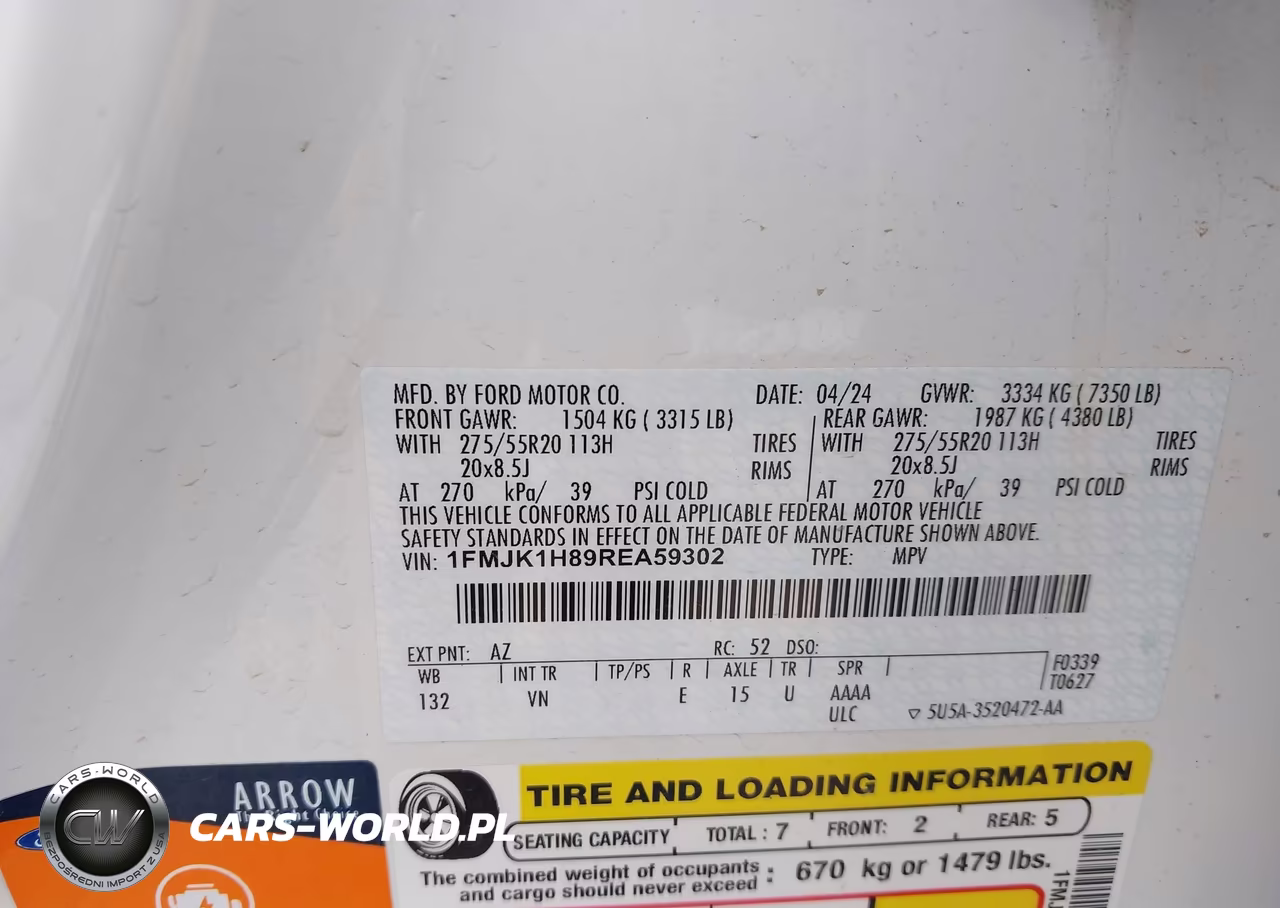 2024 Ford Expedition Xlt Max VIN:1FMJK1H89REA59302 - 9