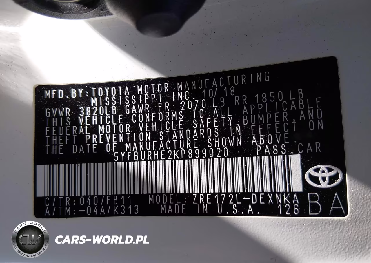 2019 Toyota Corolla Le VIN:5YFBURHE2KP899020 - 9