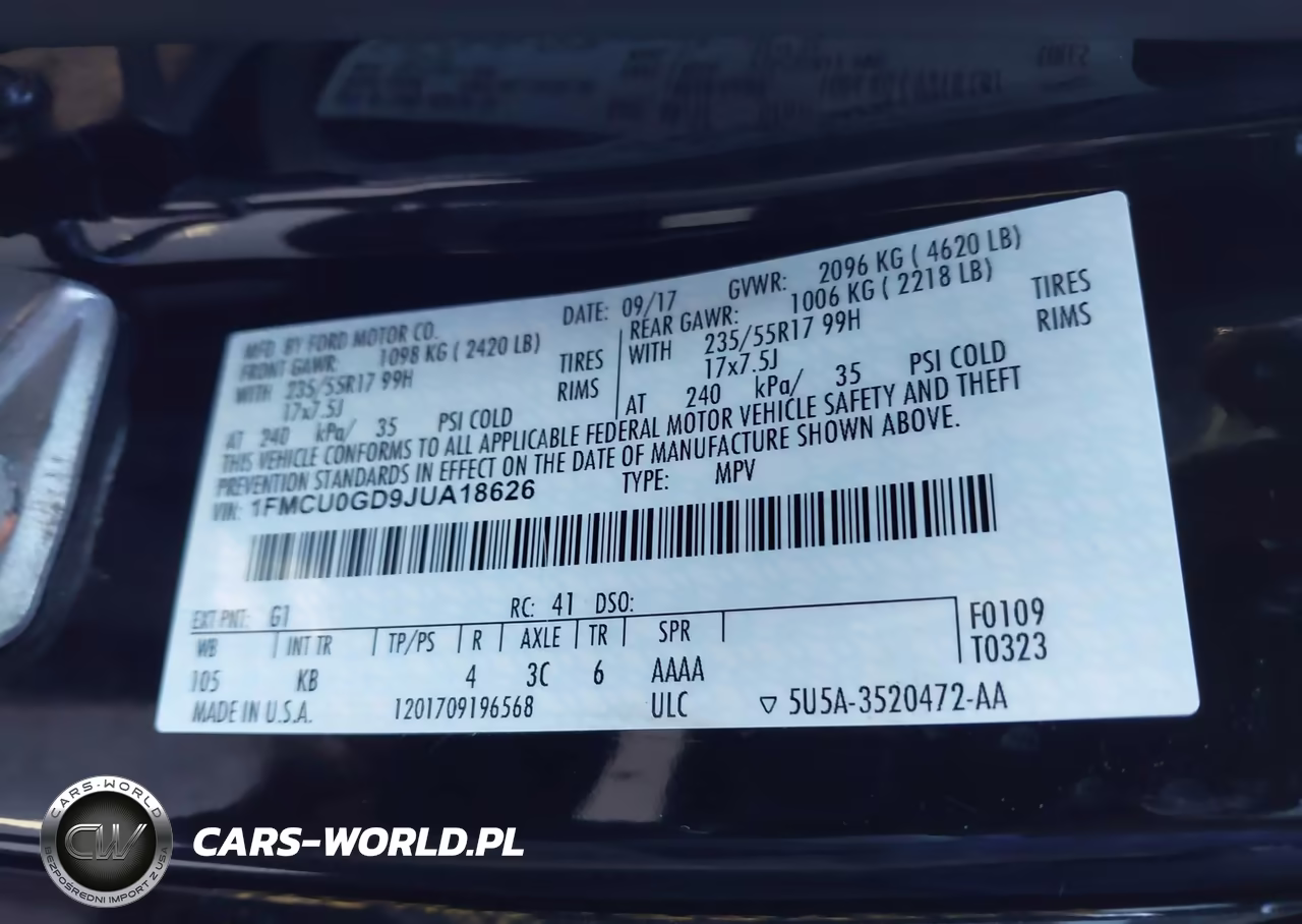 2018 Ford Escape Se VIN:1FMCU0GD9JUA18626 - 9
