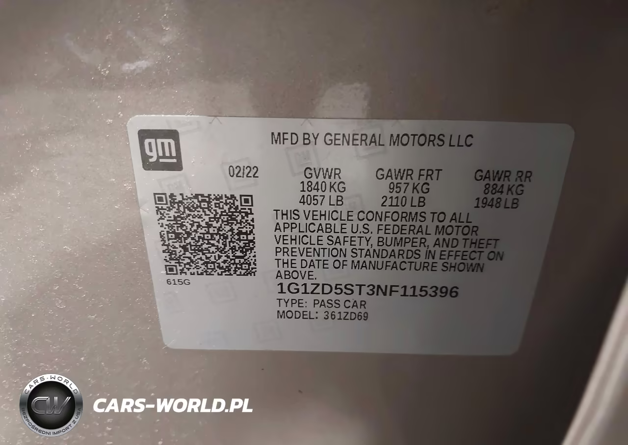 2022 Chevrolet Malibu Fwd Lt VIN:1G1ZD5ST3NF115396 - 9