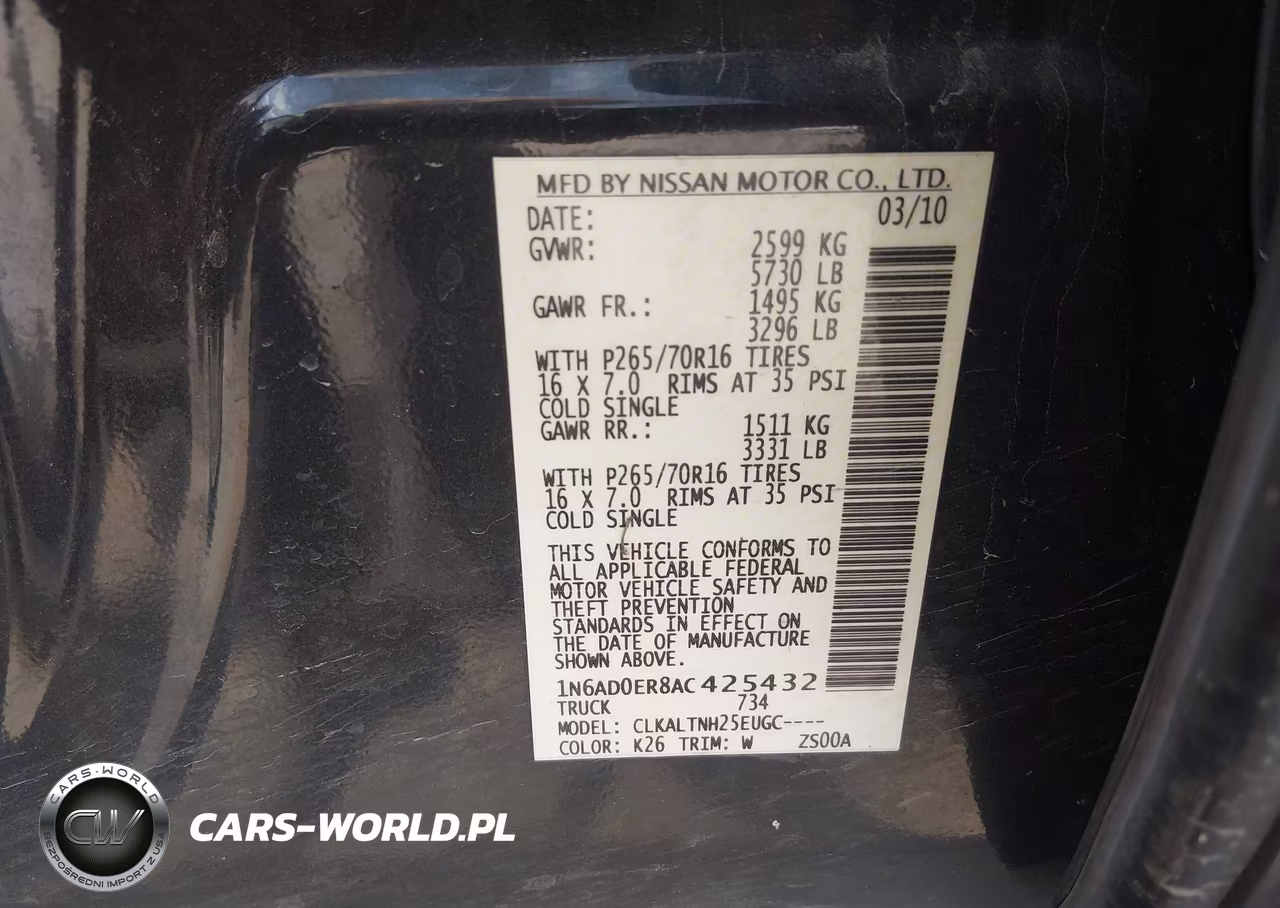 2010 Nissan Frontier Se VIN:1N6AD0ER8AC425432 - 9