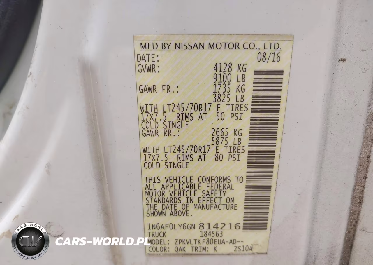 2016 Nissan Nv Cargo Nv2500 Hd Sv V8 VIN:1N6AF0LY6GN814216 - 9
