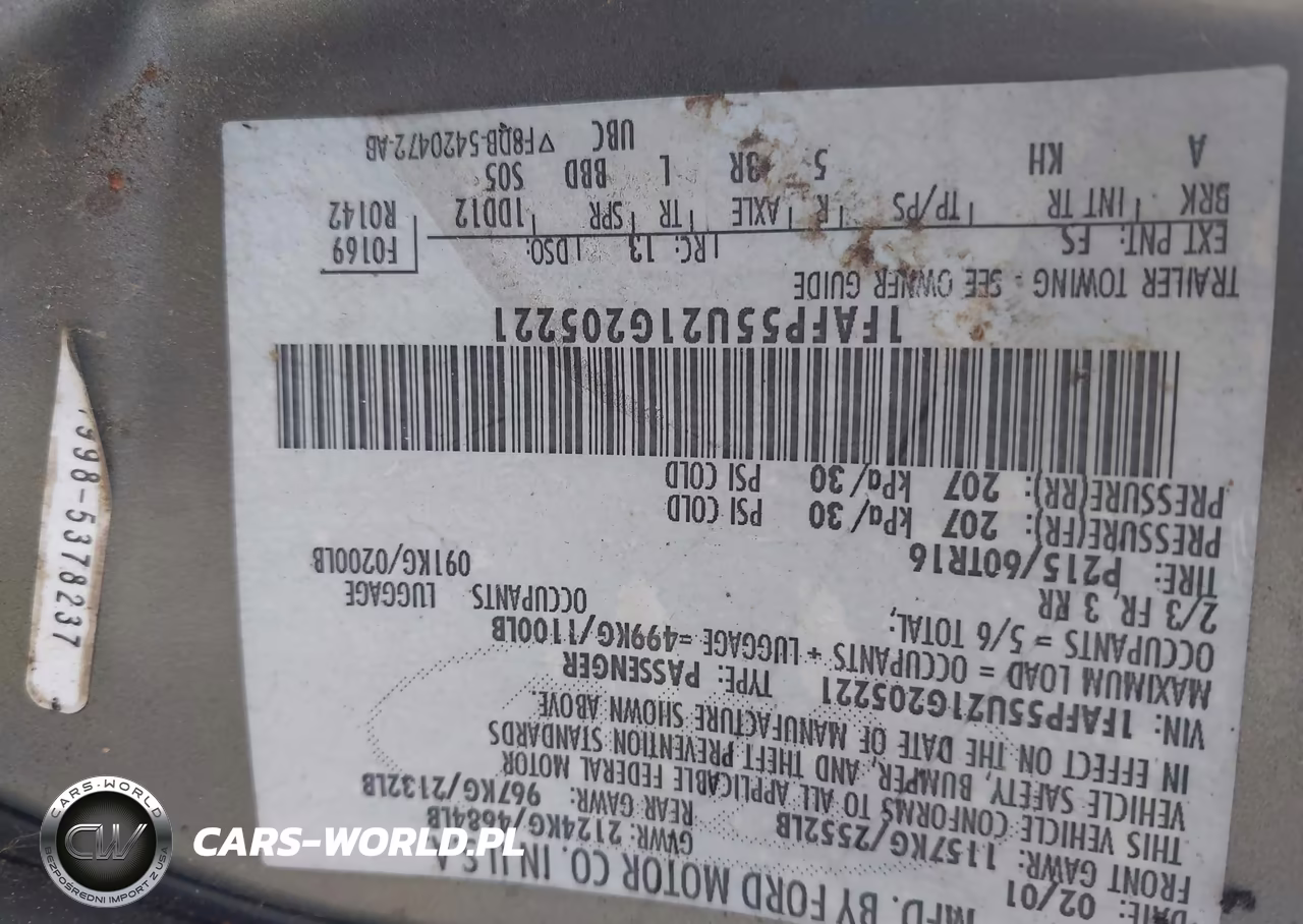 2001 Ford Taurus Ses VIN:1FAFP55U21G205221 - 9