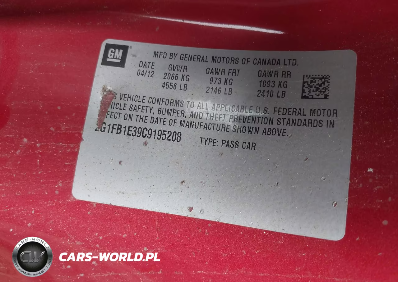 2012 Chevrolet Camaro 1Lt VIN:2G1FB1E39C9195208 - 9