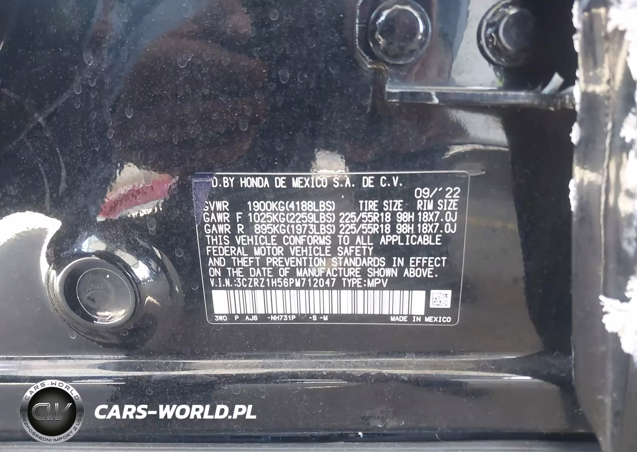 2023 Honda Hr-V 2Wd Sport VIN:3CZRZ1H56PM712047 - 9