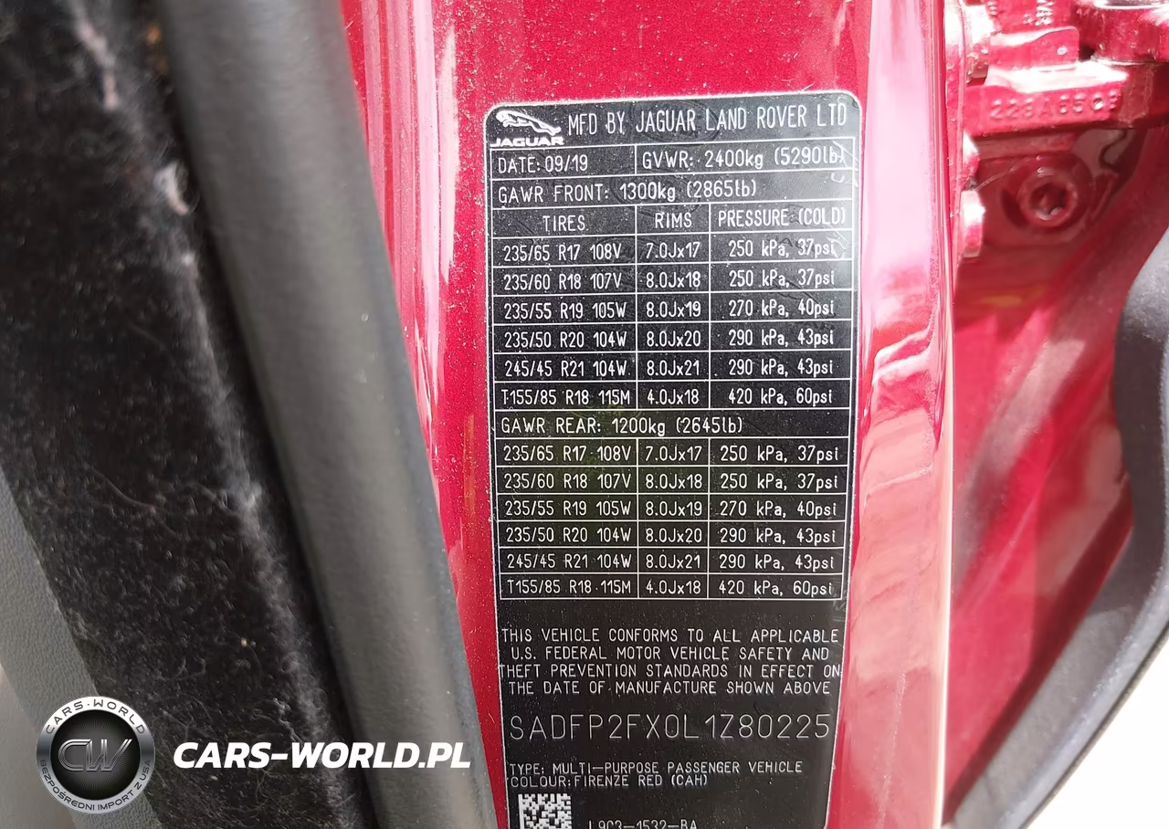 2020 Jaguar E-Pace Se P250 Awd Automatic VIN:SADFP2FX0L1Z80225 - 9