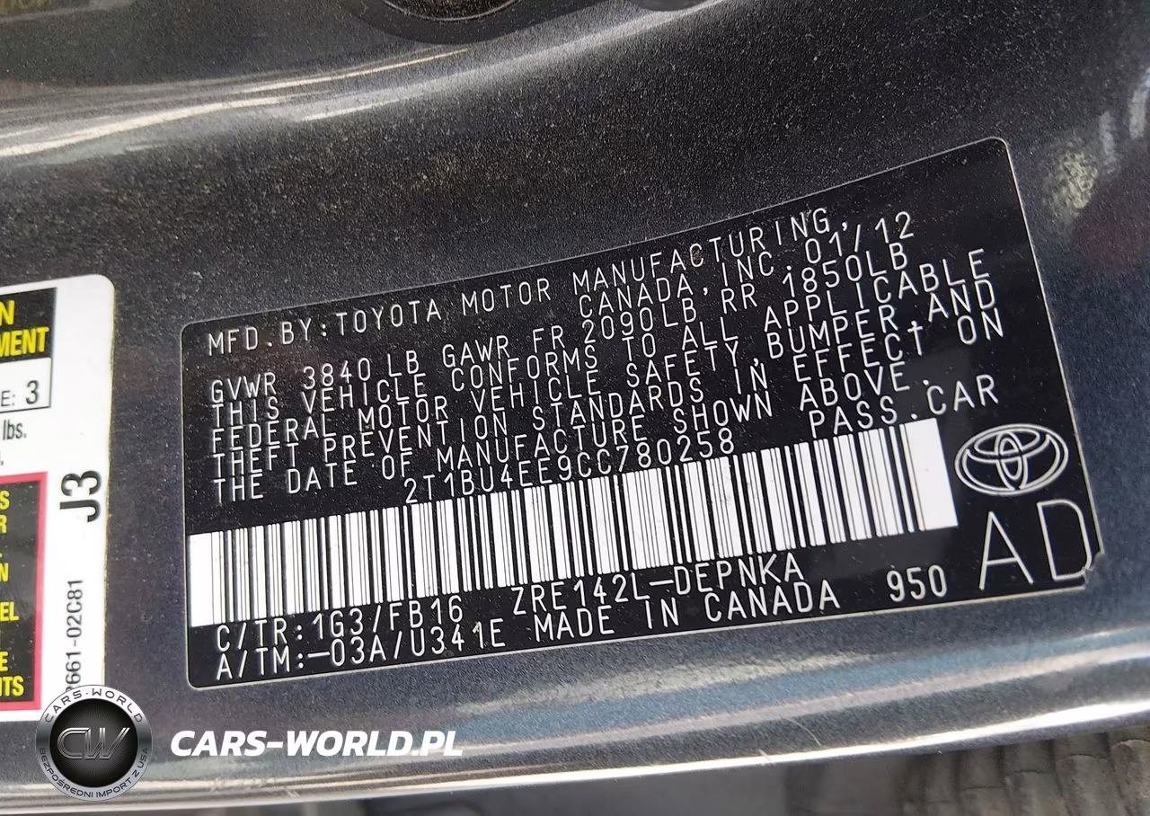 2012 Toyota Corolla Le VIN:2T1BU4EE9CC780258 - 9