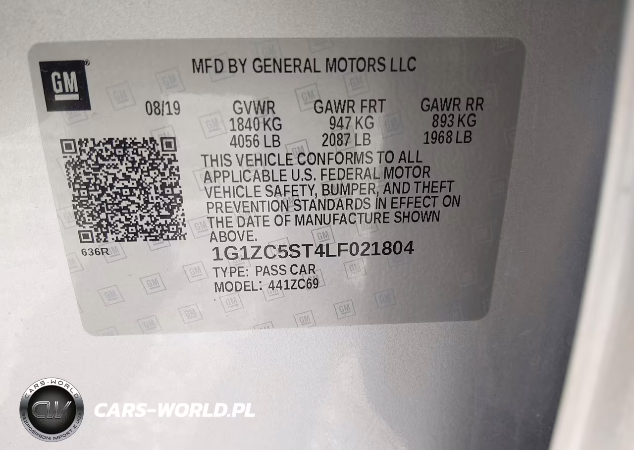 2020 Chevrolet Malibu Fwd 1Fl VIN:1G1ZC5ST4LF021804 - 9