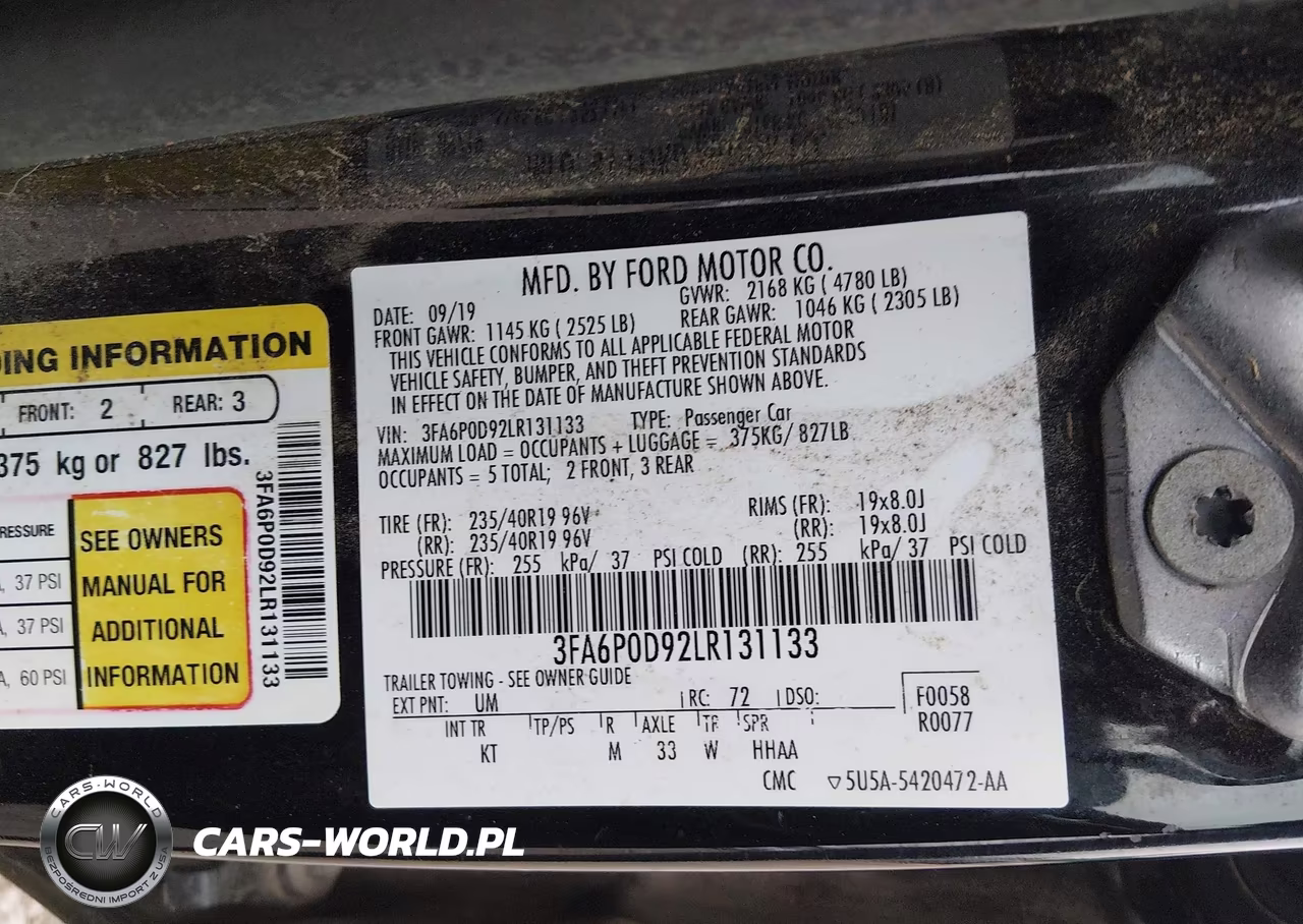 2020 Ford Fusion Titanium VIN:3FA6P0D92LR131133 - 9