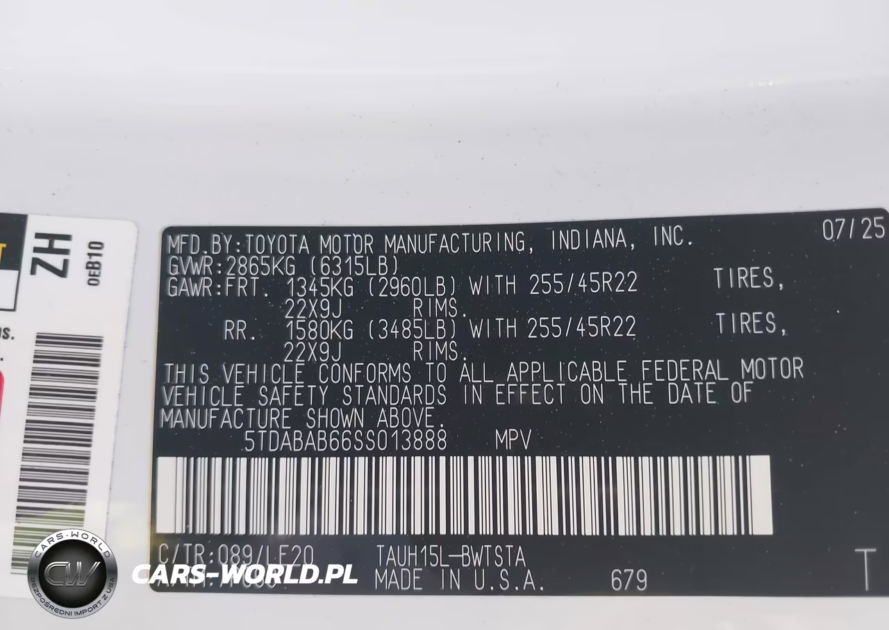 2025 Lexus Tx 500H F Sport Luxury VIN:5TDABAB66SS013888 - 9