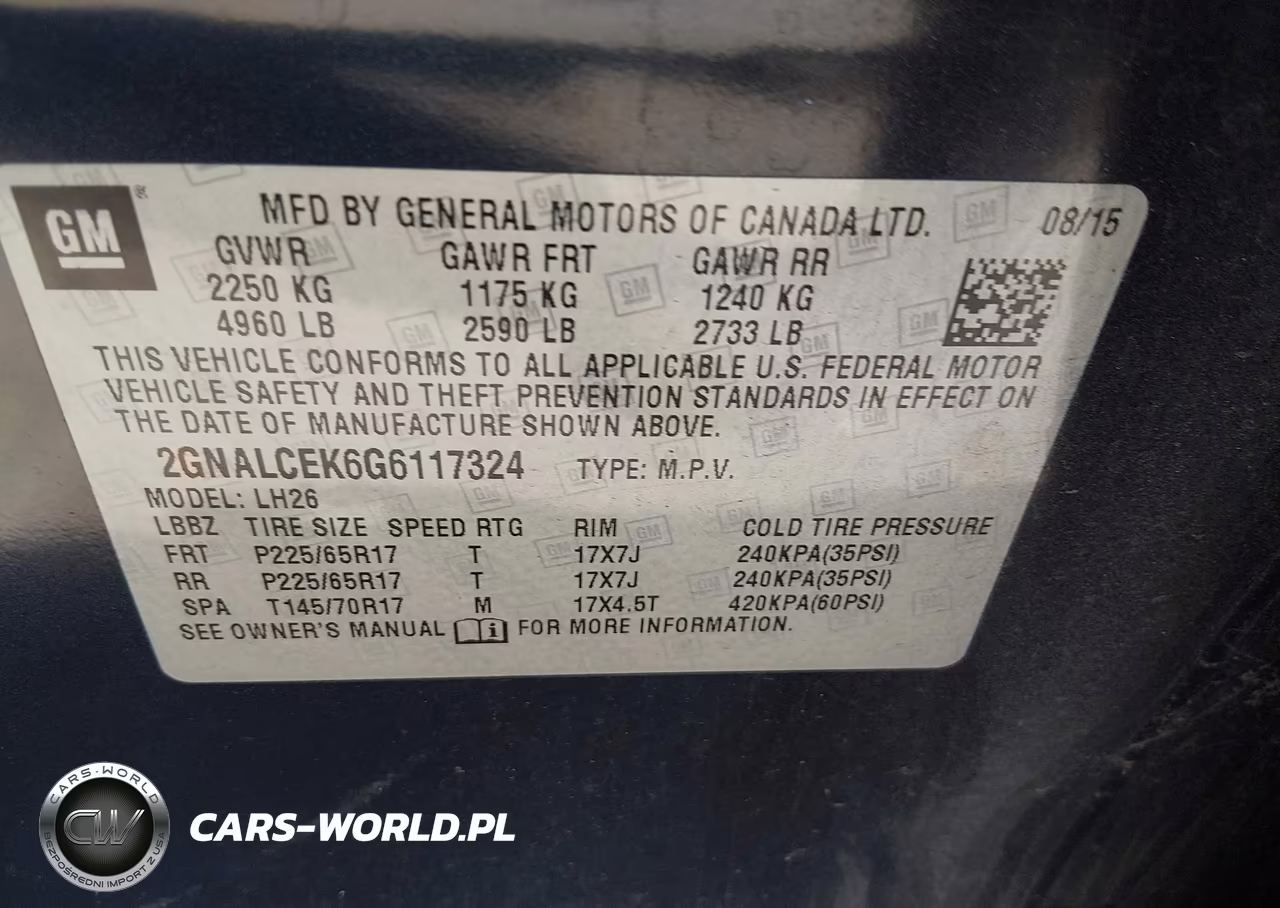 2016 Chevrolet Equinox Lt VIN:2GNALCEK6G6117324 - 9