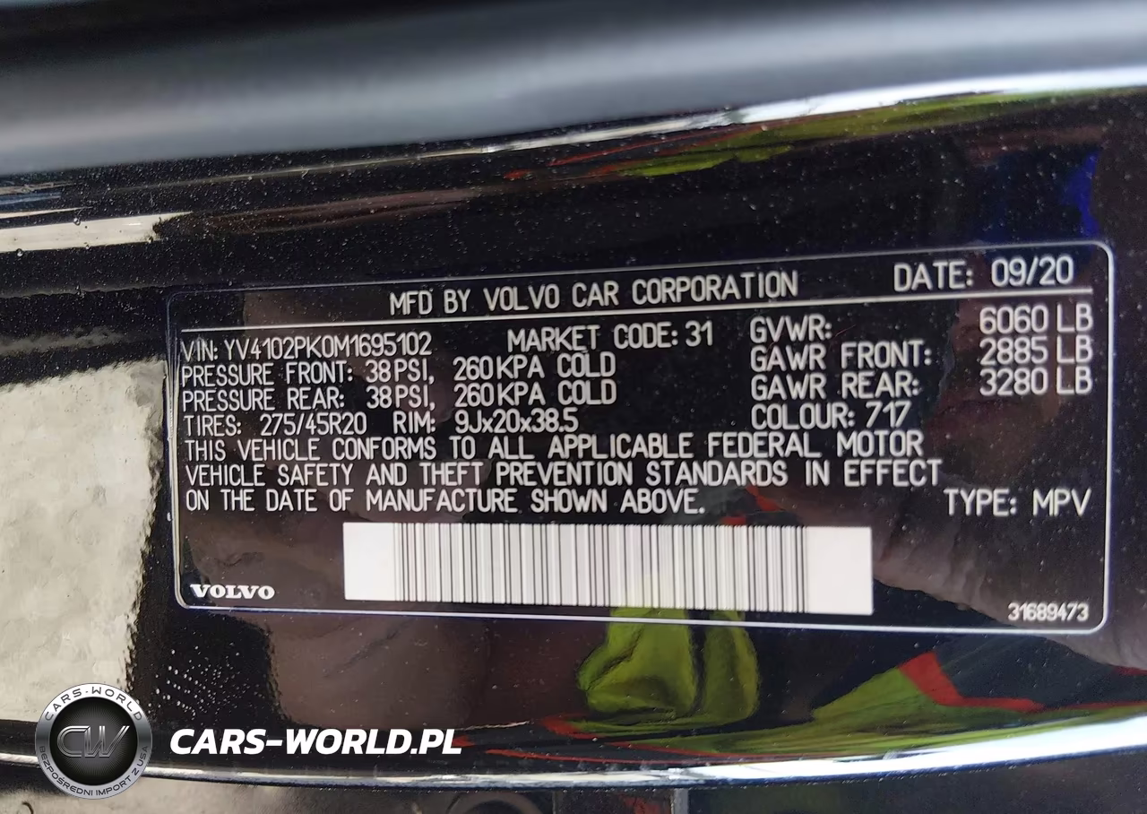 2021 Volvo Xc90 T5 Momentum 7 Passenger VIN:YV4102PK0M1695102 - 9