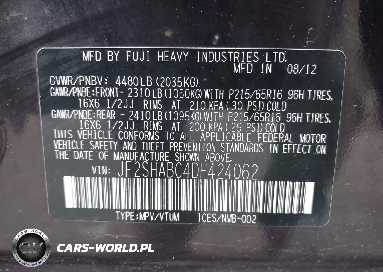 2013 Subaru Forester 2.5X VIN:JF2SHABC4DH424062 - 9