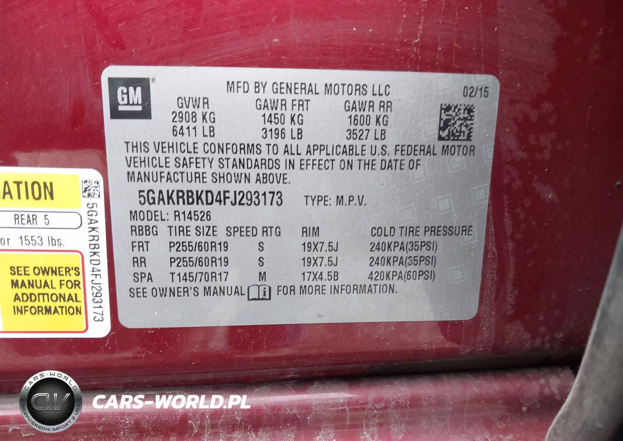 2015 Buick Enclave Leather VIN:5GAKRBKD4FJ293173 - 9