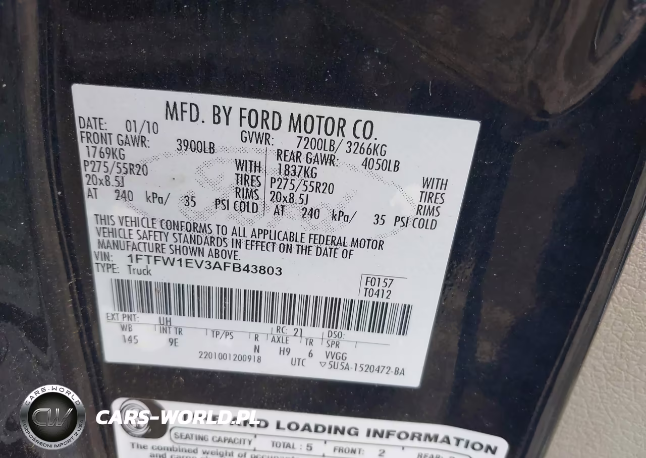 2010 Ford F-150 Fx4-Harley-Davidson-King Ranch-Lariat-Platinum-Xl-Xlt VIN:1FTFW1EV3AFB43803 - 9