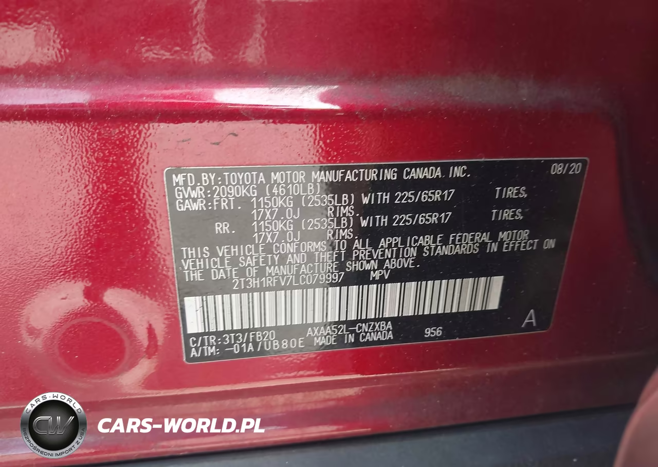 2020 Toyota Rav4 Le VIN:2T3H1RFV7LC079997 - 9