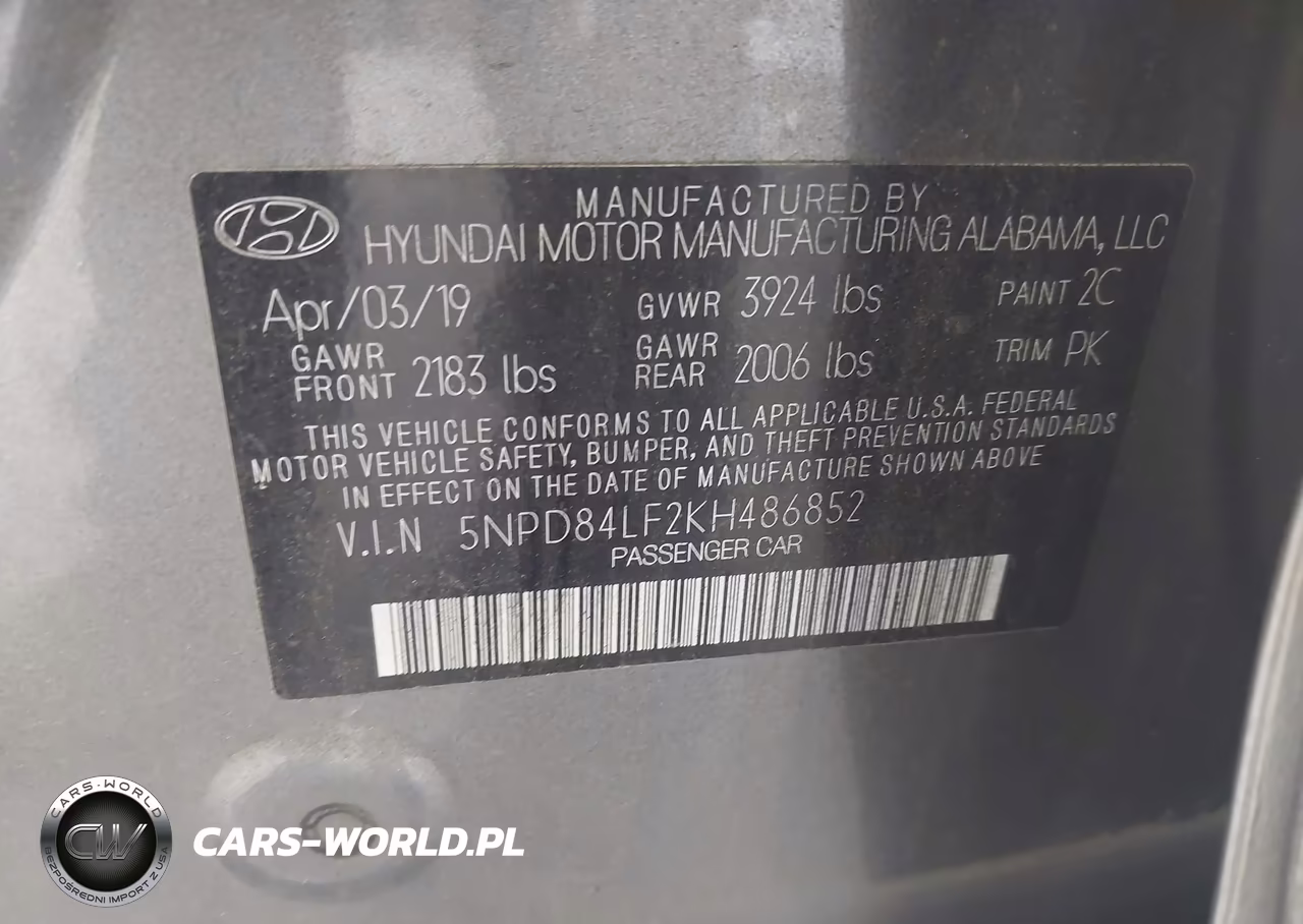 2019 Hyundai Elantra Sel VIN:5NPD84LF2KH486852 - 9