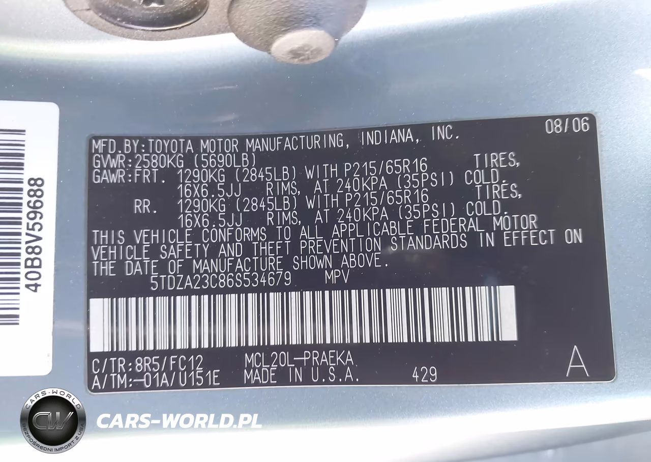 2006 Toyota Sienna Le VIN:5TDZA23C86S534679 - 9