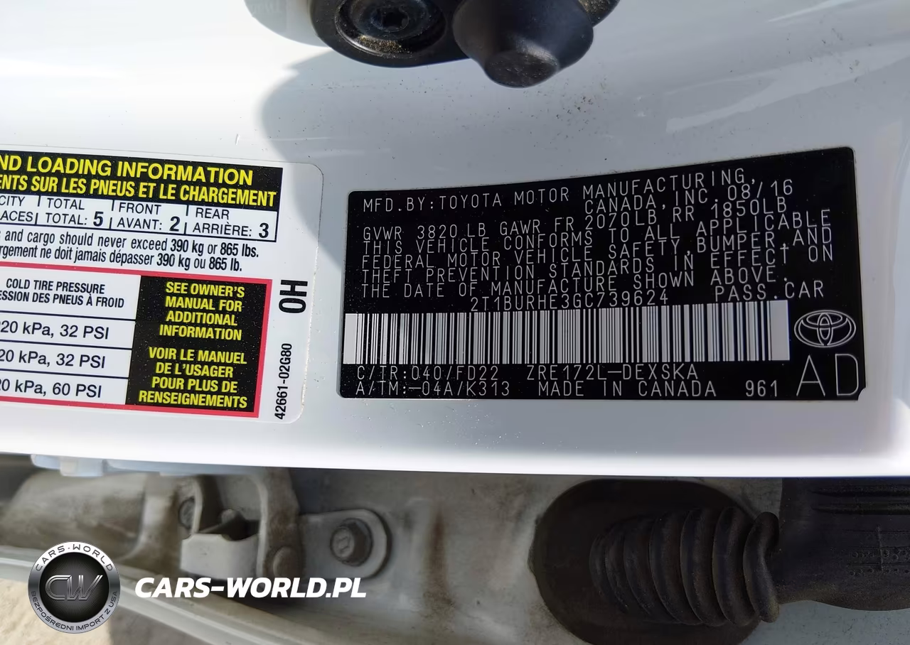 2016 Toyota Corolla S Plus VIN:2T1BURHE3GC739624 - 9