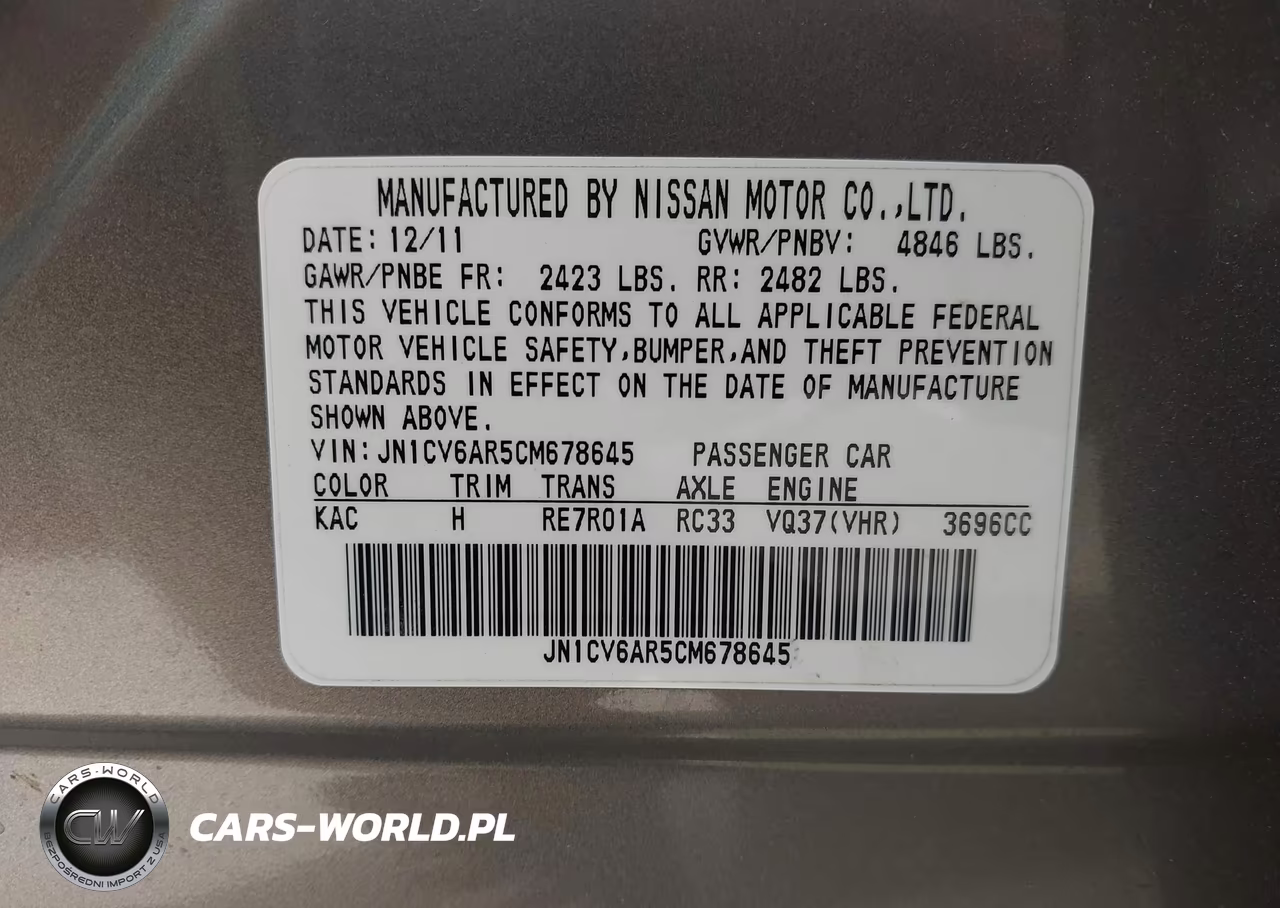 2012 Infiniti G37X VIN:JN1CV6AR5CM678645 - 9