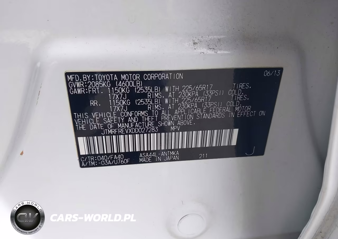 2013 Toyota Rav4 Xle VIN:JTMRFREVXDD027283 - 9