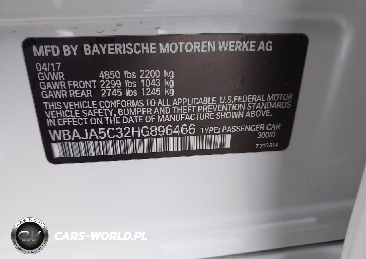 2017 BMW 530I VIN:WBAJA5C32HG896466 - 9
