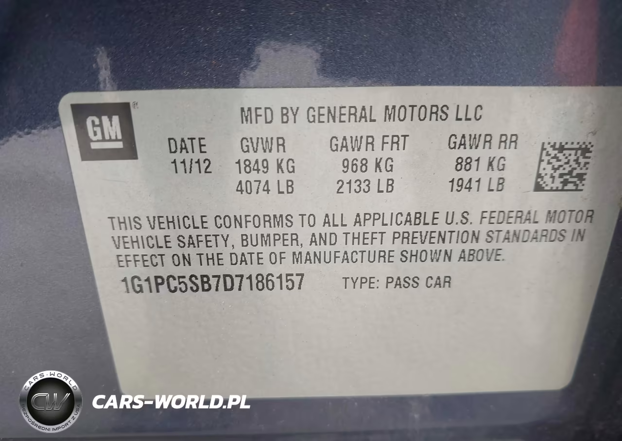 2013 Chevrolet Cruze 1Lt Auto VIN:1G1PC5SB7D7186157 - 9