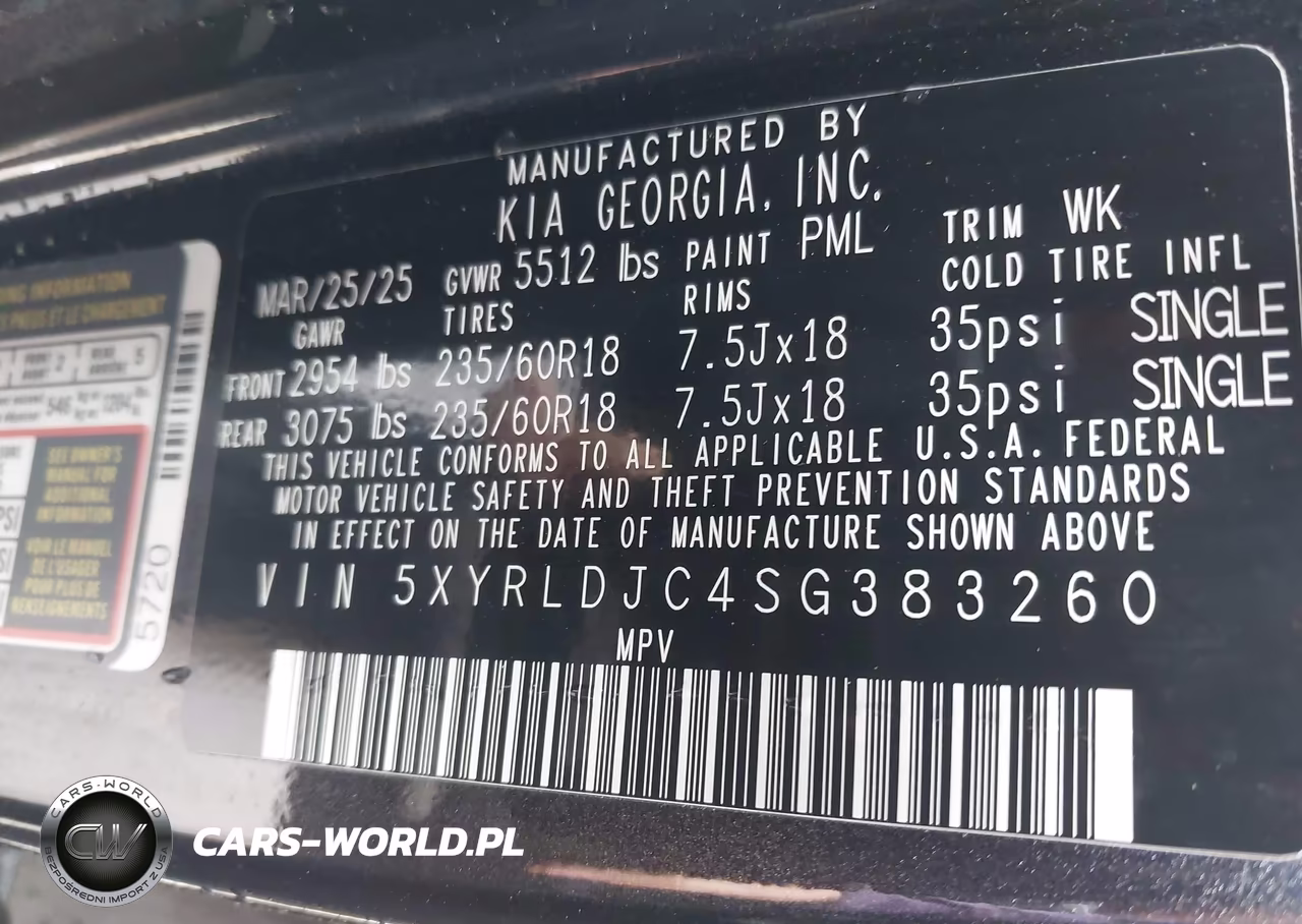 2025 Kia Sorento S VIN:5XYRLDJC4SG383260 - 9