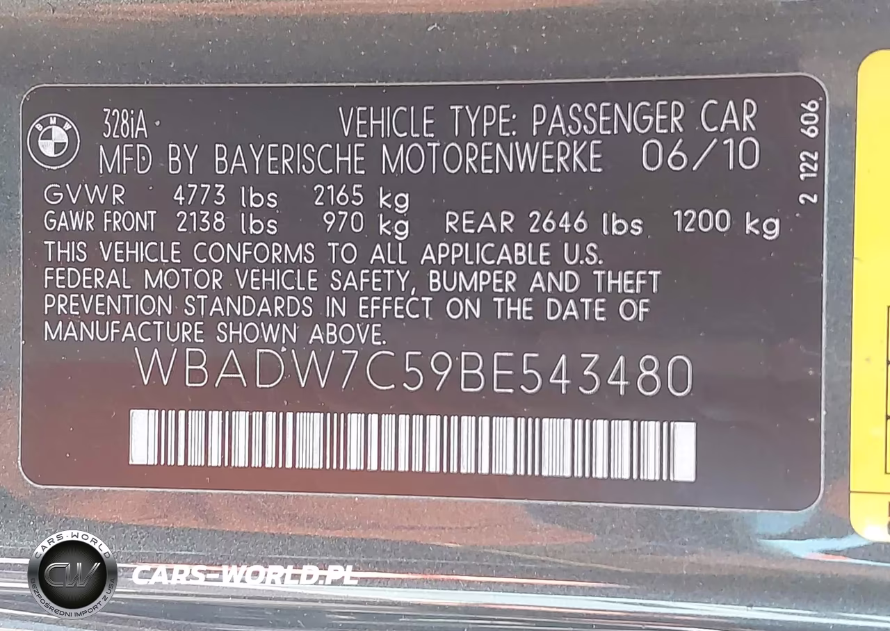 2011 BMW 328I VIN:WBADW7C59BE543480 - 9
