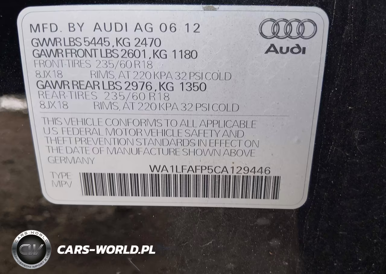2012 Audi Q5 2.0T Premium VIN:WA1LFAFP5CA129446 - 9
