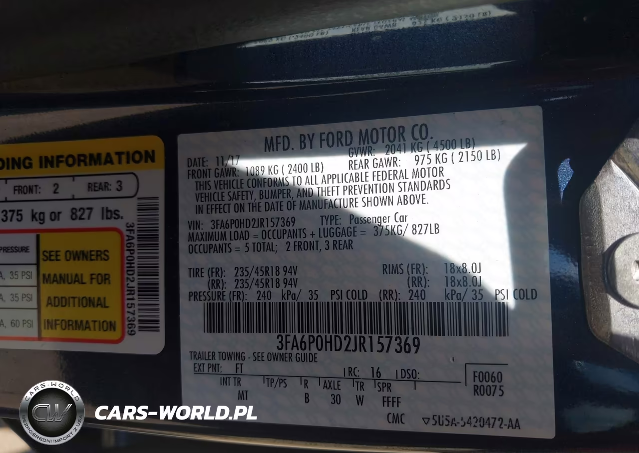 2018 Ford Fusion Se VIN:3FA6P0HD2JR157369 - 9