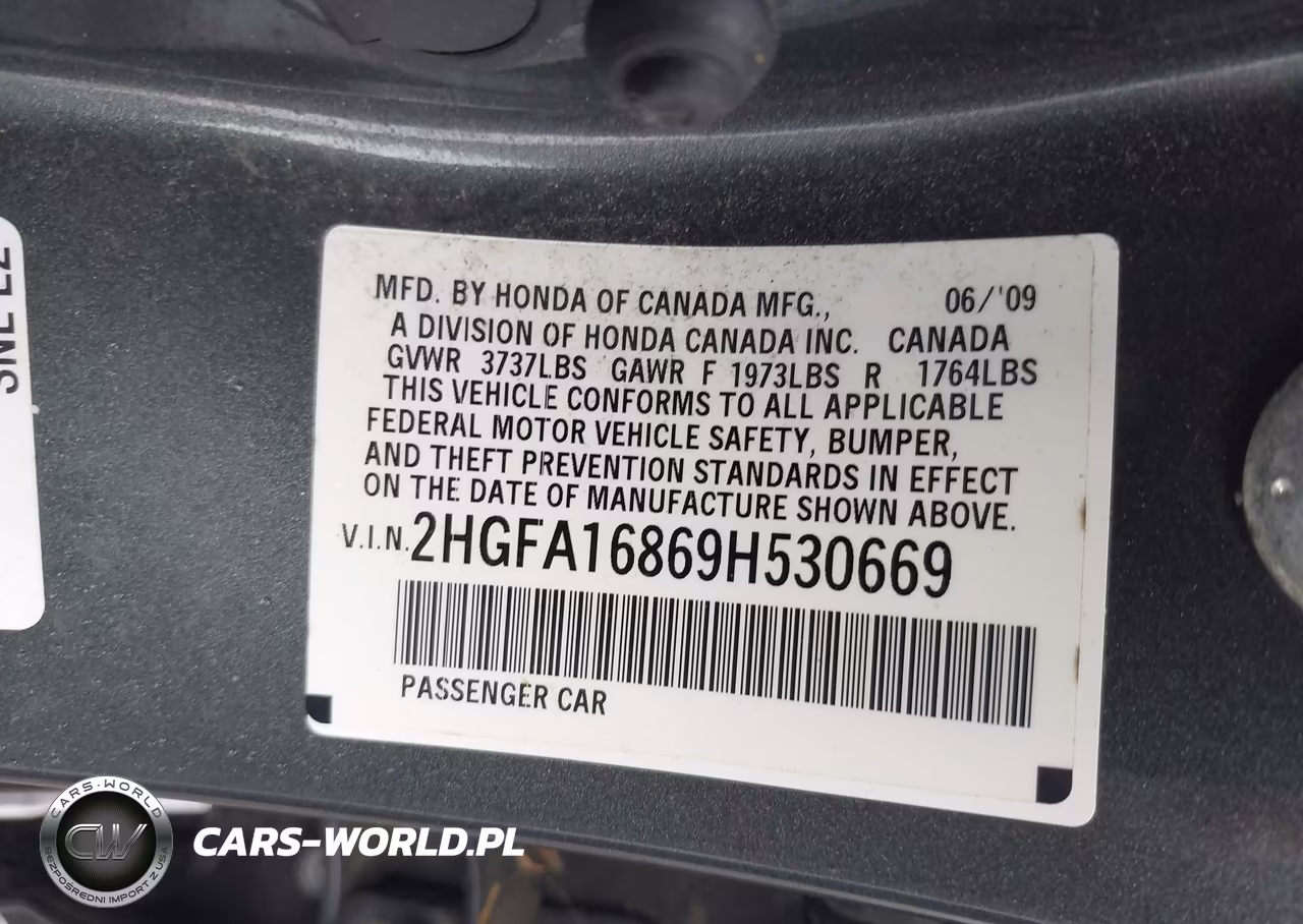 2009 Honda Civic Ex VIN:2HGFA16869H530669 - 9