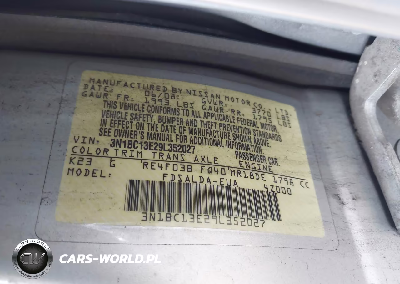 2009 Nissan Versa 1.8S VIN:3N1BC13E29L352027 - 9
