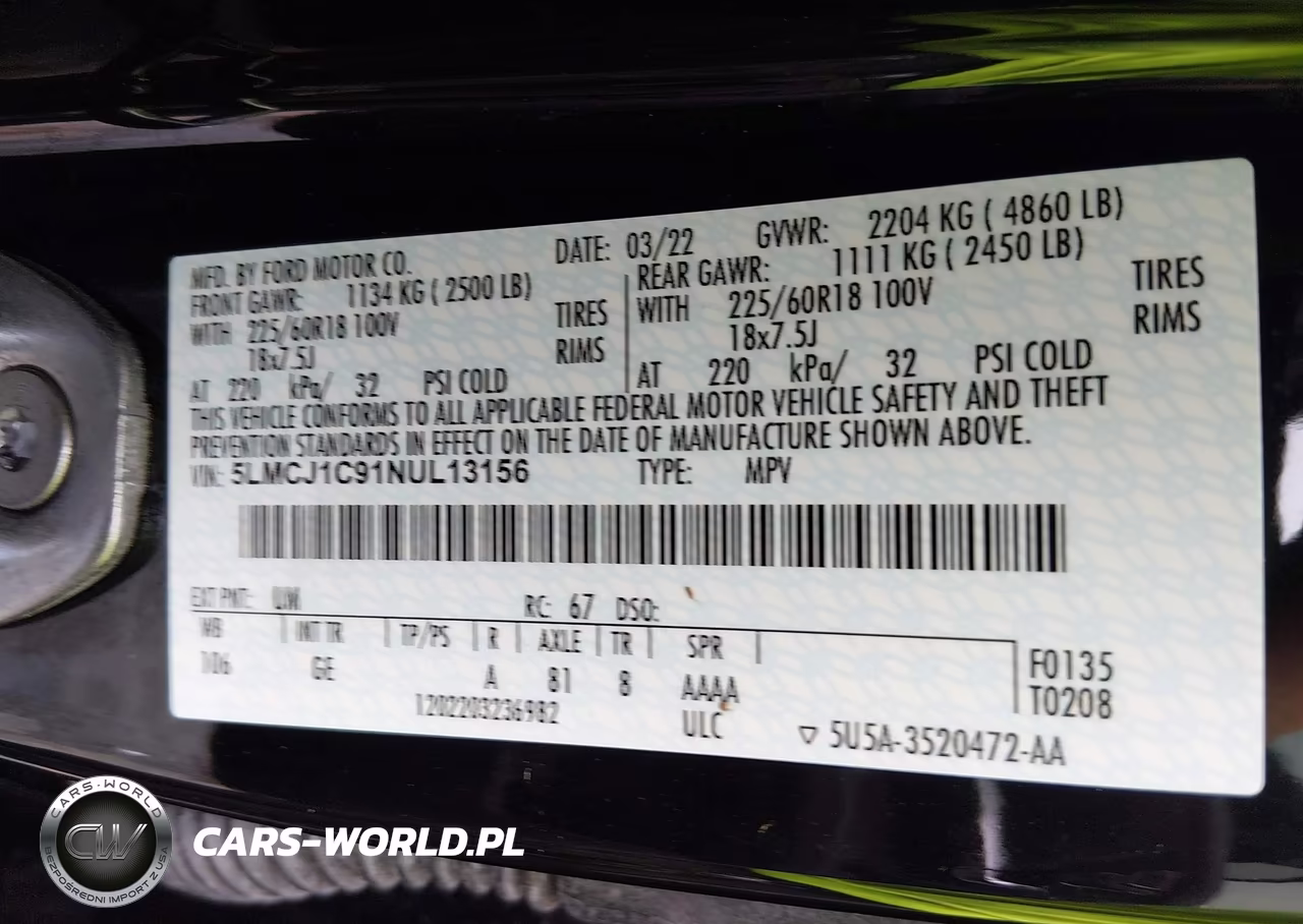 2022 Lincoln Corsair Standard VIN:5LMCJ1C91NUL13156 - 9
