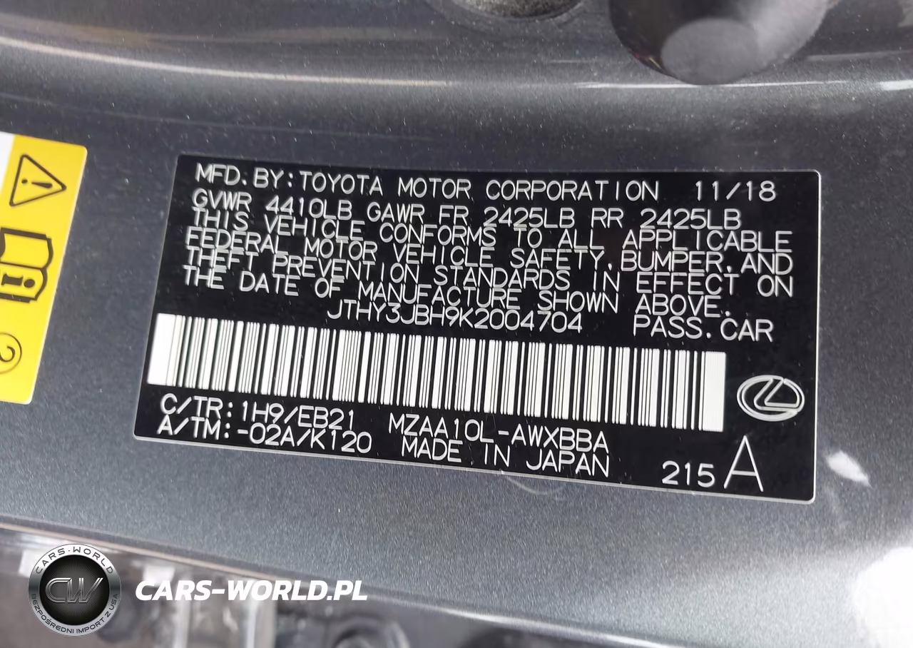 2019 Lexus Ux 200 VIN:JTHY3JBH9K2004704 - 9