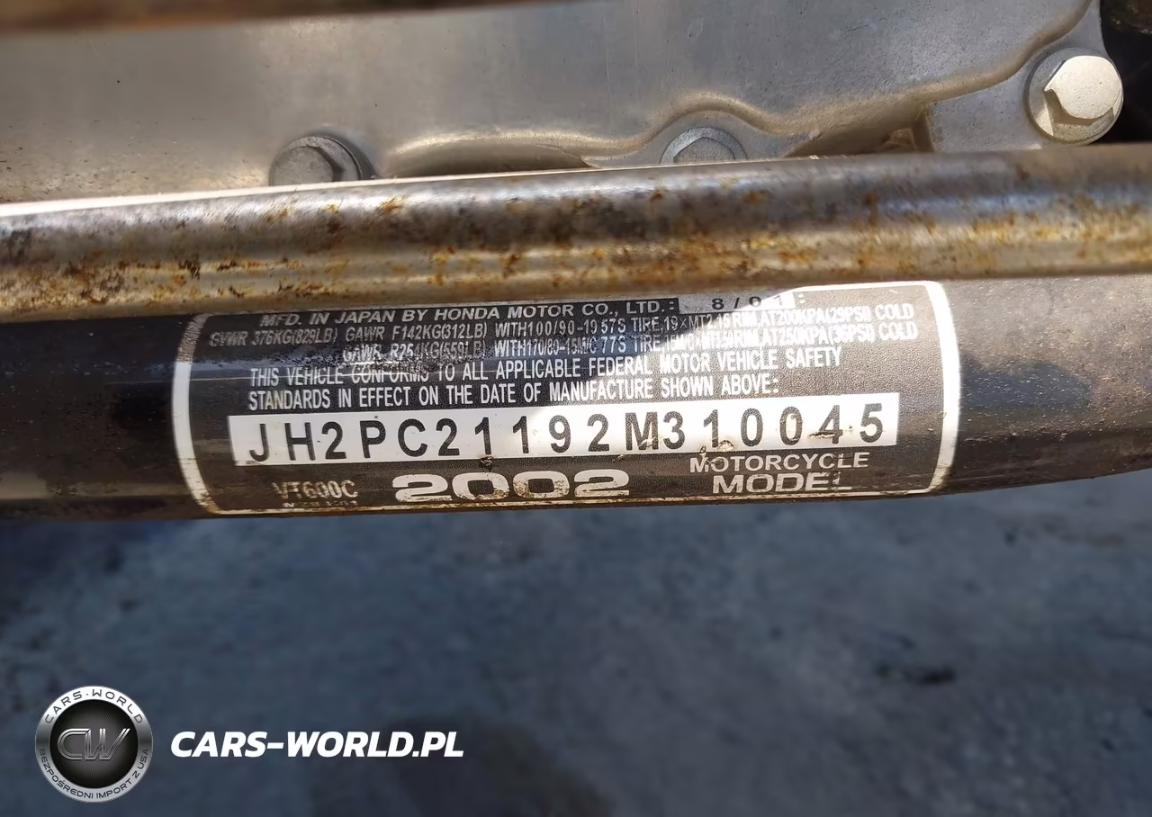 2002 Honda Vt600 C VIN:JH2PC21192M310045 - 10