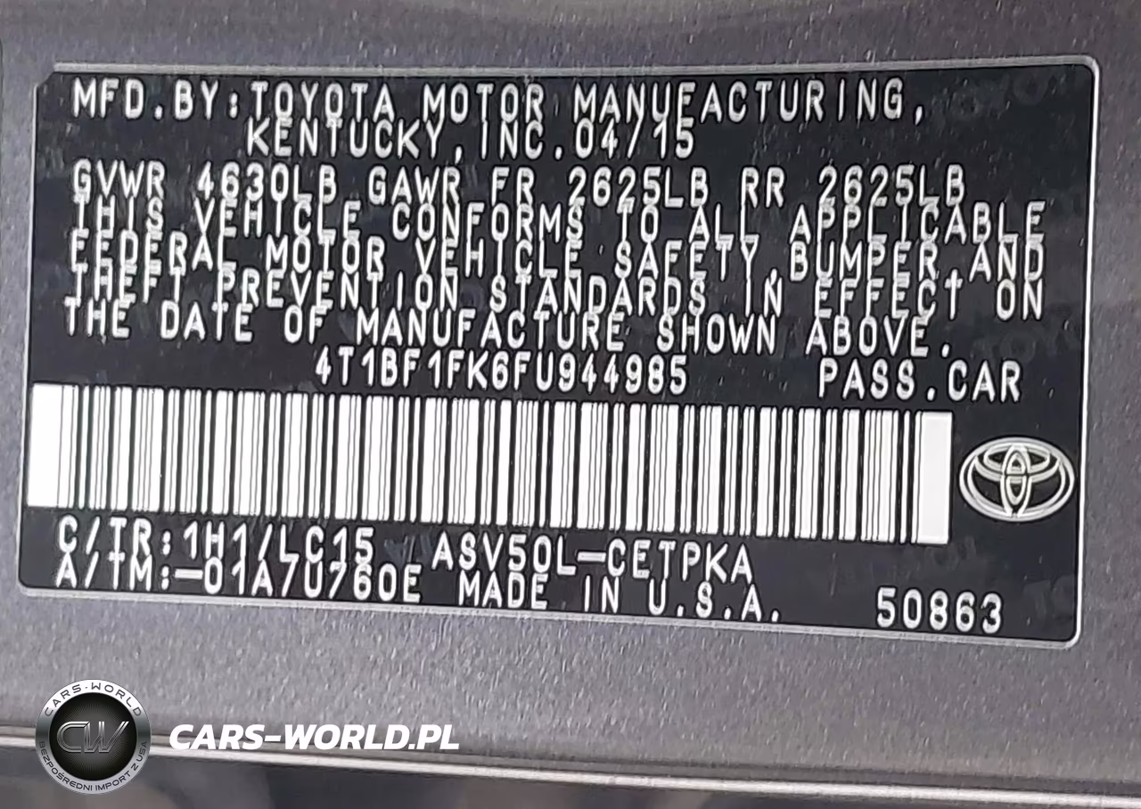 2015 Toyota Camry Xse VIN:4T1BF1FK6FU944985 - 9