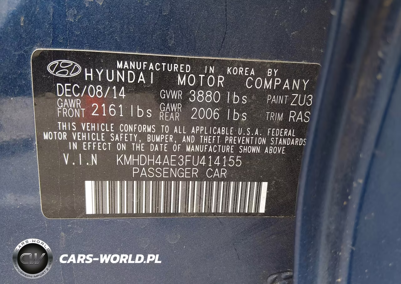 2015 Hyundai Elantra Se VIN:KMHDH4AE3FU414155 - 9