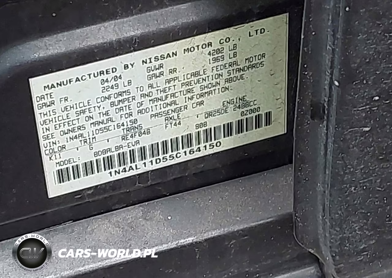 2005 Nissan Altima 2.5 S VIN:1N4AL11D55C164150 - 9