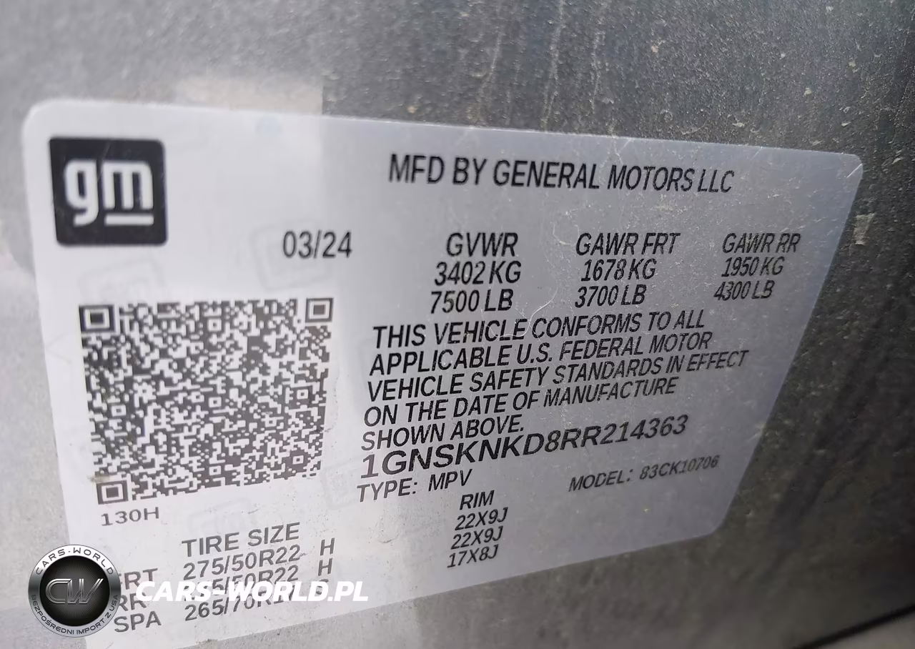 2024 Chevrolet Tahoe 4Wd Lt VIN:1GNSKNKD8RR214363 - 9
