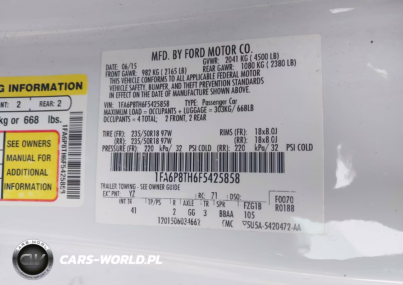 2015 Ford Mustang Ecoboost VIN:1FA6P8TH6F5425858 - 9