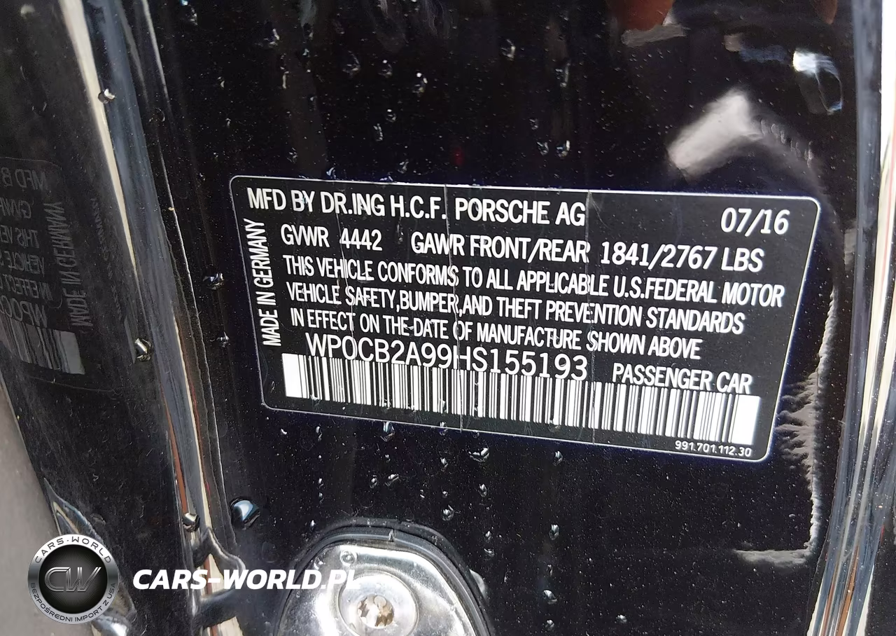 2017 Porsche 911 VIN:WP0CB2A99HS155193 - 9