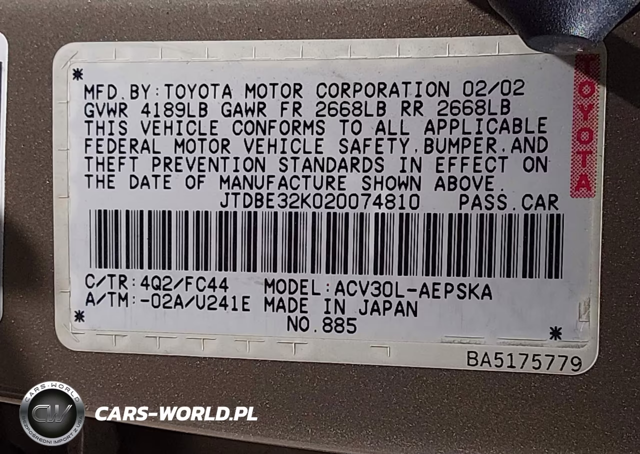 2002 Toyota Camry Se VIN:JTDBE32K020074810 - 9